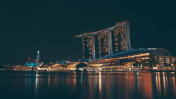 Cities, Architecture, Building, Lights, Reflection, Night City HD wallpaper