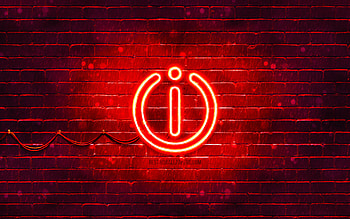 Indesit red logo, , red brickwall, Indesit logo, brands, Indesit neon logo, Indesit HD wallpaper