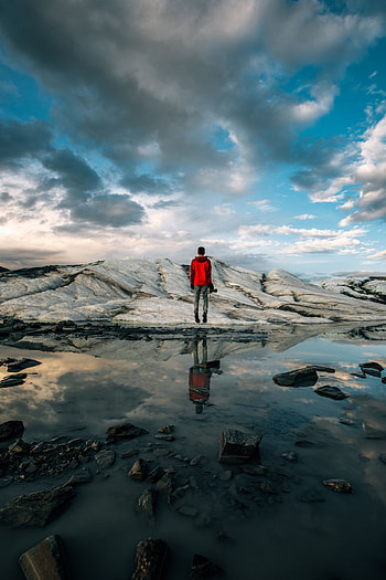 Nature, Water, Reflection, Human, Person, Glacier HD phone wallpaper