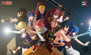 Fairy Tail, Anime, Erza Scarlet, Gajeel Redfox, Gray Fullbuster, Juvia Lockser, Laxus Dreyar, Lucy Heartfilia, Natsu Dragneel, Wendy Marvell HD wallpaper