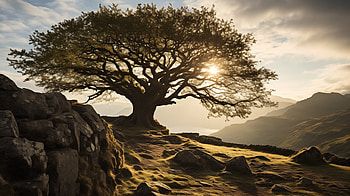 Yggdrasil Inspired Majestic Tree Landscape, Yggdrasil, landscape HD wallpaper
