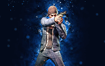 Beanie, , blue neon lights, PUBG, PlayerUnknowns Battlegrounds, creative, PUBG characters, Beanie PUBG HD wallpaper