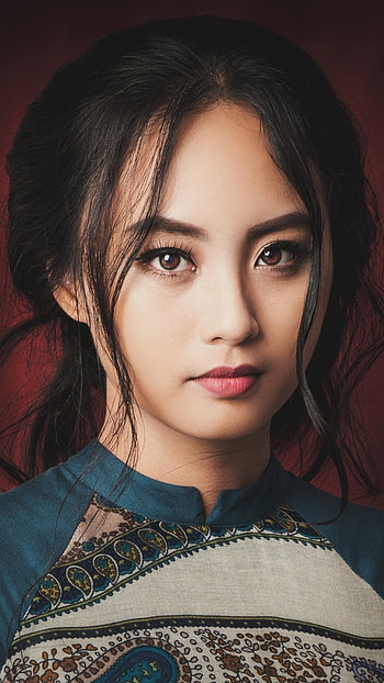 brown eyes, brunette, face, model, woman, asian HD phone wallpaper