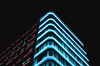 Neon, Building, Dark, Bottom View HD wallpaper