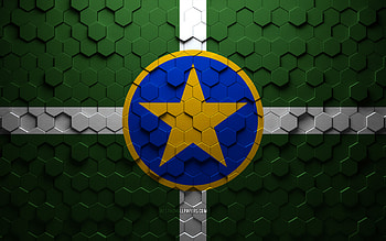Flag of Jackson, Mississippi, honeycomb art, Jackson hexagons flag, Iwate, 3d hexagons art, Jackson flag HD wallpaper