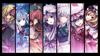 Touhou Cirno Izayoi Sakuya vampires Flandre Scarlet Hong Meiling panels Patchouli Knowledge Rumia Remilia Scarlet Embodiment. î¢¸. HD wallpaper