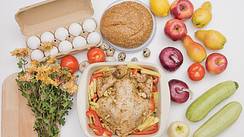 Baked Chicken, Baked, Food, Chicken, vegetables HD wallpaper