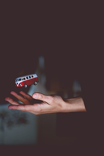 Volkswagen, Dark, Hand, Toy, Model, Bus, Toss Up, Toss HD phone wallpaper