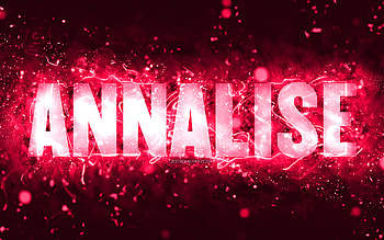 Happy Birtay Annalise, , pink neon lights, Annalise name, creative, Annalise Happy Birtay, Annalise Birtay, popular american female names, with Annalise name, Annalise HD wallpaper