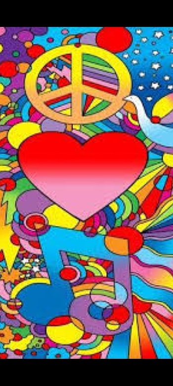 Peace love music, psychedelic, hippie, colorful HD phone wallpaper