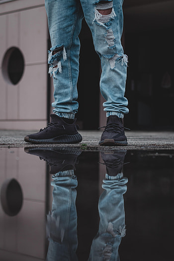 Reflection, Miscellanea, Miscellaneous, Legs, Style, Human, Person, Puddle HD phone wallpaper