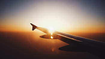 Airplane wing, Lens Flare HD wallpaper