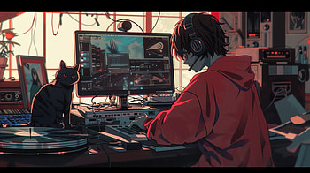 Lofi Anime Room : Cat & Creator, lofi, Anime, anime room, cat, anime cat HD wallpaper
