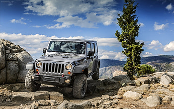 jeep wrangler rubicon 10th anniversary edition, wrangler, rubicon, jeep, rock, tree HD wallpaper