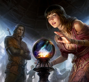 The dark eye, anna steinbauer, dark eye, fantasy, man, depingo, couple, girl HD wallpaper