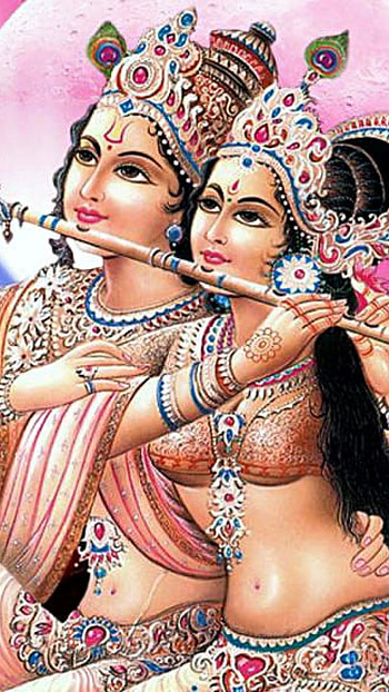 Radha Krishna , Pink Theme, love, radha krishna HD phone wallpaper
