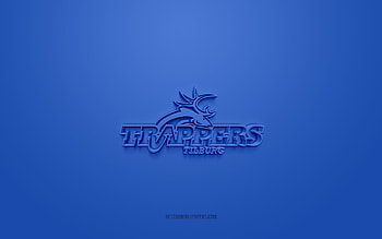 Tilburg Trappers, creative 3D logo, blue background, BeNe League, 3d emblem, Dutch hockey Club, Netherlands, 3d art, hockey, Tilburg Trappers 3d logo HD wallpaper