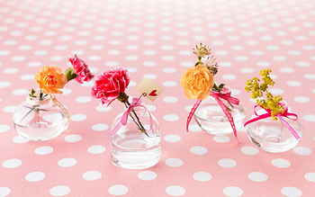 Beautiful flowers, dotted, glass, flowers, petals HD wallpaper