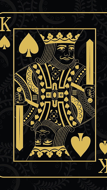 Ace King, Black, Golden, Card HD phone wallpaper