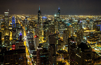 Cities, Lights, Night City, Glow HD wallpaper