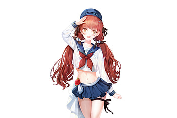 Anime girl, long hair, red head, beautiful HD wallpaper