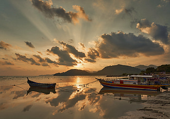 Water, Sky, Horizon, Miscellanea, Miscellaneous, Boat HD wallpaper
