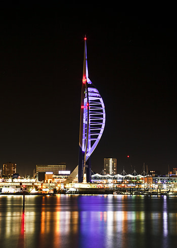 Cities, Architecture, Night City, City Lights, Panorama, Tower HD phone wallpaper