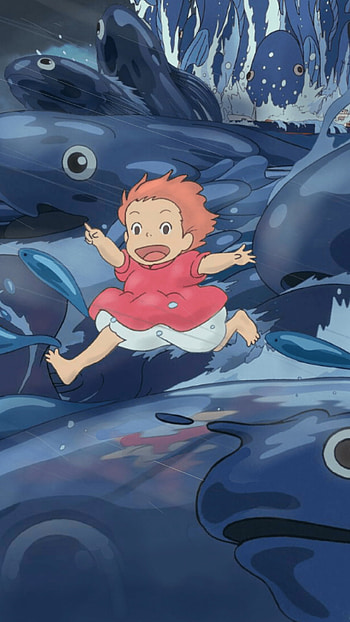 Ponyo, for idle screen, Ghibli artwork, Anime charm HD phone wallpaper