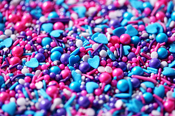 Food, Hearts, Sweets, Confetti HD wallpaper