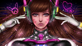DVa Overwatch Digital Fanart, dva-overwatch, overwatch, games, artwork HD wallpaper