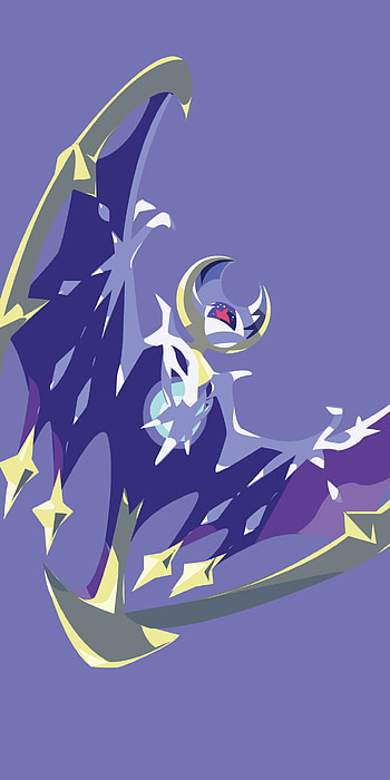 Lunala, minimalist, Pokémon: Sun and Moon, Pokemon, video game, Minimalist Gaming HD phone wallpaper