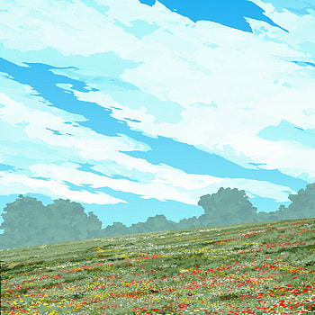 Art, Flowers, Bush, Slope HD phone wallpaper
