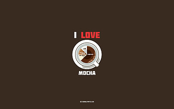 Mocha recipe, , cup with Mocha ingredients, I love Mocha Coffee, brown background, Mocha Coffee, coffee recipes, Mocha ingredients HD wallpaper