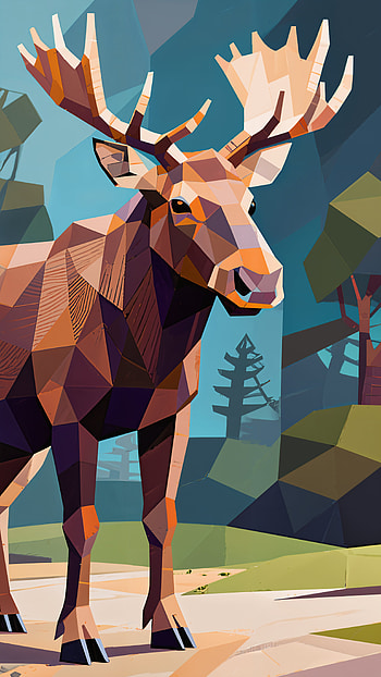 Moose Mobile Geometric Moose Alpine Moose Art Nordic Moose HD phone wallpaper