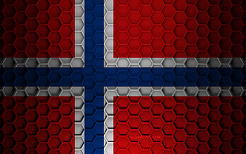 Norway flag, 3d hexagons texture, Norway, 3d texture, Norway 3d flag, metal texture, flag of Norway HD wallpaper