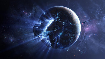 Planet Destruction, destruction, space, planets, galaxy, 3d HD wallpaper