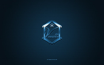 NK Varazdin, Croatian football club, blue logo, blue carbon fiber background, Druga HNL, football, Varazdin, Croatia, NK Varazdin logo HD wallpaper