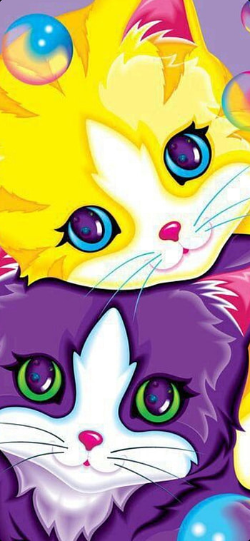 Lisa Frank Kittens, Rainbow, LisaFrank, bubbles HD phone wallpaper