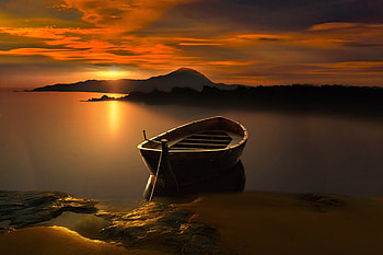 Boat, cloud, sky, Alone HD wallpaper