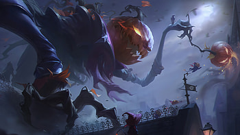 Pumpkinhead Fiddlesticks Halloween LoL Art, video game, League Of Legends, Fiddlesticks (League Of Legends) HD wallpaper