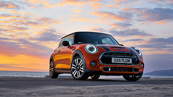 MINI Cooper S, Sunset on the beach, 2018 model year, Convertible HD wallpaper