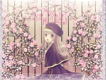 May your Days be as Beautiful as Flowers!, blond hair, blonde, nice, flower, messages, blonde hair, happy, loli, female, words, sexy, sweet, gorgeous, hot, girl, kawaii, anime girl, anime, pretty, romantic, lolita, cap, lovely, cute, floral, dress, long hair, rose, texts, , blond, romance, elegant HD wallpaper