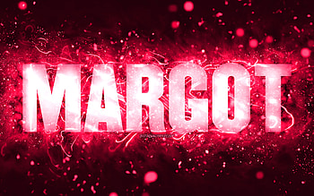 Happy Birtay Margot, , pink neon lights, Margot name, creative, Margot Happy Birtay, Margot Birtay, popular american female names, with Margot name, Margot HD wallpaper