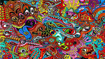 Preview drawing, surreal, colorful, psychedelic HD wallpaper