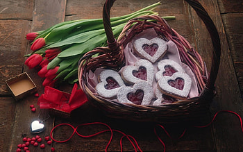 Flowers, Love, Suspension, Heart, Basket, Mood HD wallpaper