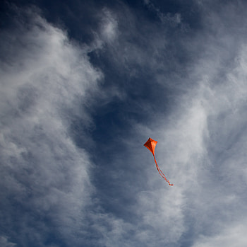 Sky, Clouds, Minimalism, Flight, Kite HD wallpaper