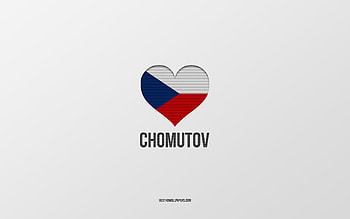 I Love Chomutov, Czech cities, Day of Chomutov, gray background, Chomutov, Czech Republic, Czech flag heart, favorite cities, Love Chomutov HD wallpaper