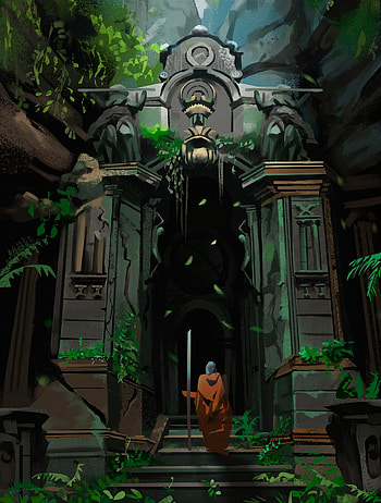 Art, Building, Temple, Wanderer HD phone wallpaper