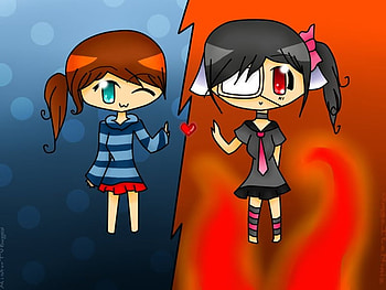 Chibi (Flame and Water), sea, chibi, anime, flame, bubble, water, fire, ocean HD wallpaper