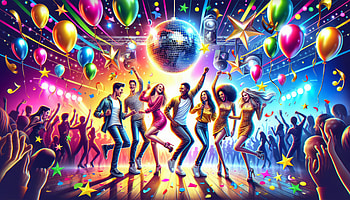 Vibrant Party Celebration, party, celebration, dancing, disco, colorful HD wallpaper
